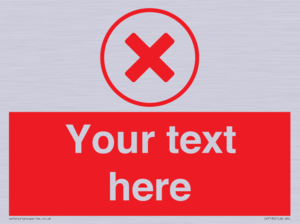 Custom red background, red cross in circle sign